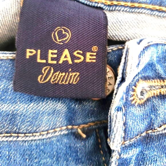 Please Denim Ribbed and Distressed with Metallic Star Size Medium - Picture 10 of 12